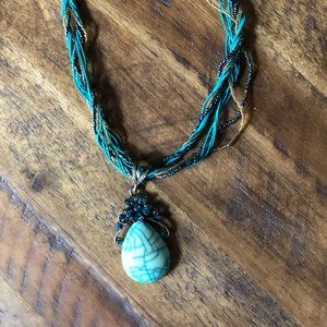 Set of 2 Necklaces - Teal and Red Sets